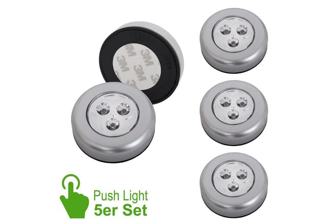 Briloner - led Touchlampe Schrankleuchten 3x exkl. Batterie selbstklebend Ø6,8cm