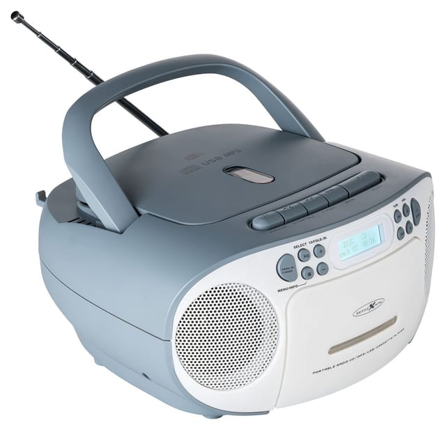 CD-Radio dab+, ukw, dab aux, cd, Kassette, usb Weiß, Blau - Reflexion