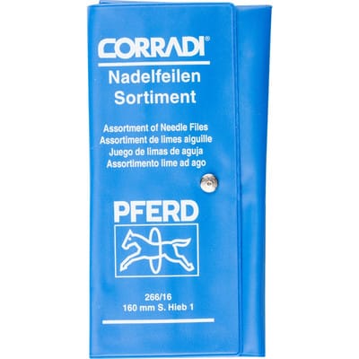 12314082 CORRADI-Nadelfeilen-Set Schweizer Hieb 1 in PVC-Rolltasche Länge 160 mm 1 St. - Pferd