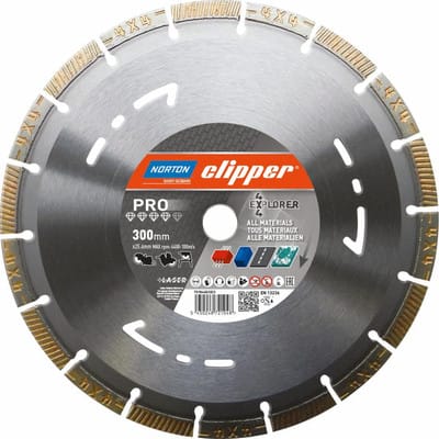 Diamanttrennscheibe 4 x 4 Explorer ø 350 mm Bohrung 20 mm Segmentbreite 3,2 mm Segmenthöhe 12 mm