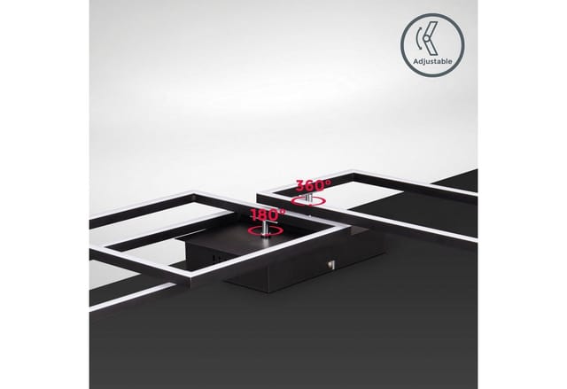 B.k.licht - Deckenlampe 92,8x26 cm - 36W, 4200lm, led, dimmbar, Fernbedienung, cct, schwarz