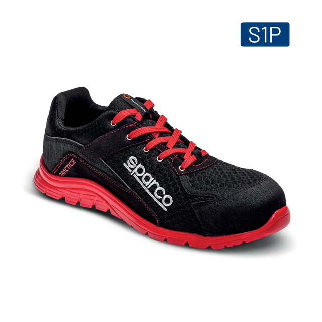 Sparco 07517NRRS Praxis-Sicherheitsschuhe Jacques S1P SRC Rot/Schwarz 48