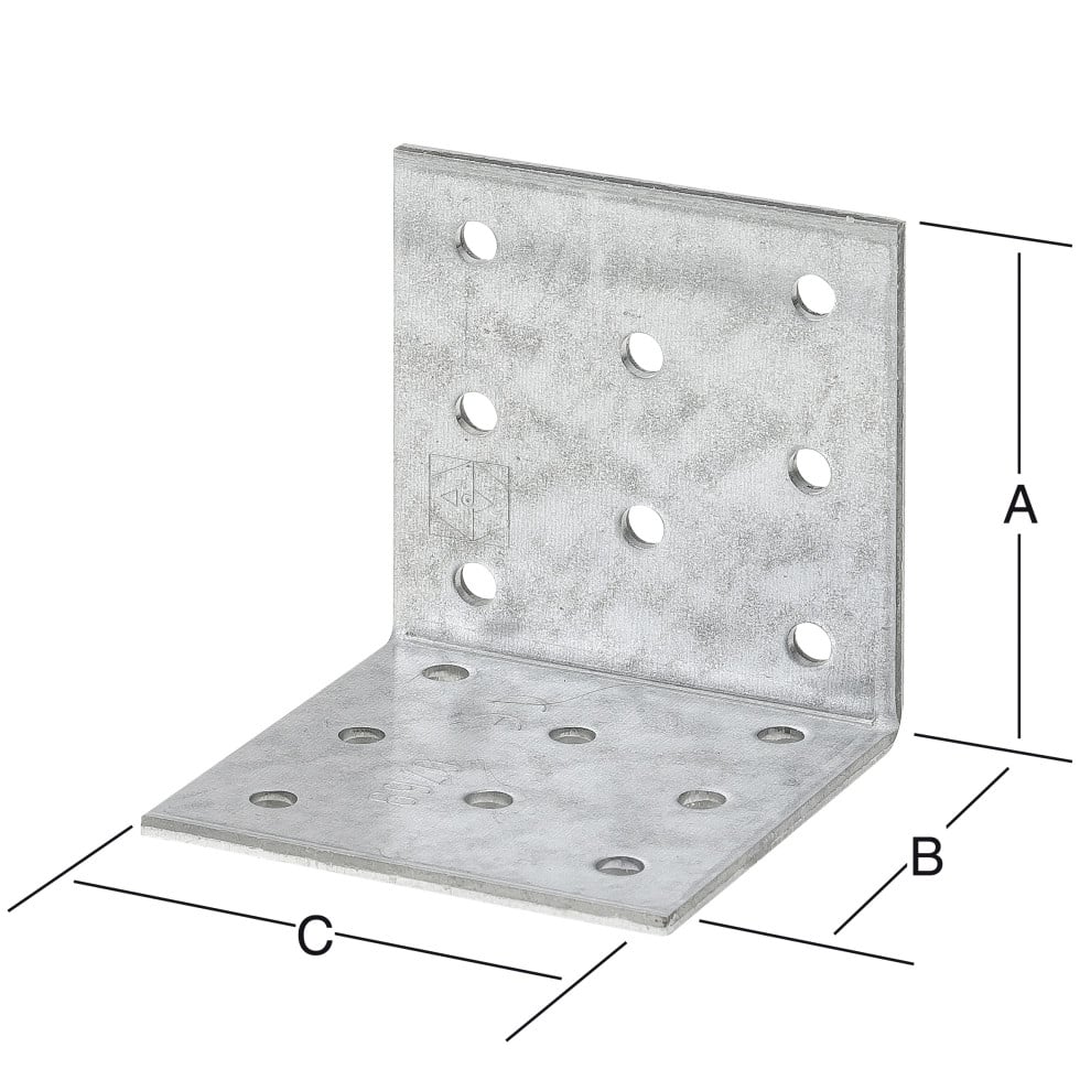 Vormann - Lochplattenwinkel 80 x 80 x 60 mm Winkel Bauwinkel Winkelverbinder Holzverbinder Bild 2