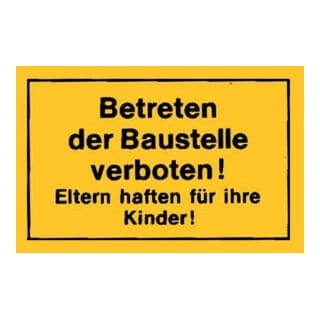 Verbotsschild 300x200mm Betreten der Baustelle ve