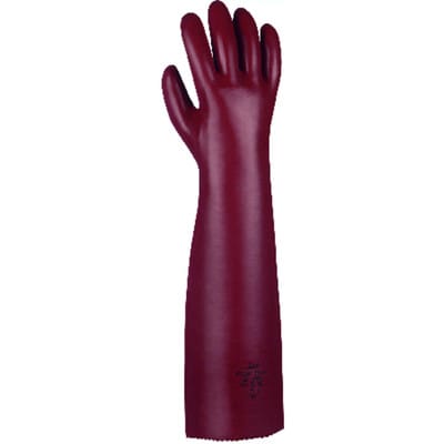 teXXor® topline Chemikalienschutzhandschuhe PVC ROTBRAUN, 60 cm Kat.3 2114 Gr.10