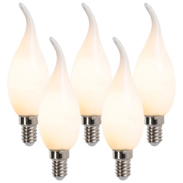 5er Set E14 dimmbare led Glühlampen F35 matt 3W