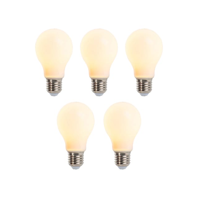 5er-Set dimmbare LED-Lampen E27 A60 matt 5W 380lm