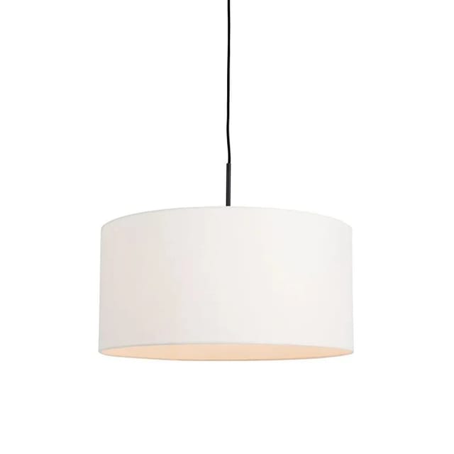 Moderne Hängelampe schwarz mit weißem Schirm 50 cm - Combi 1