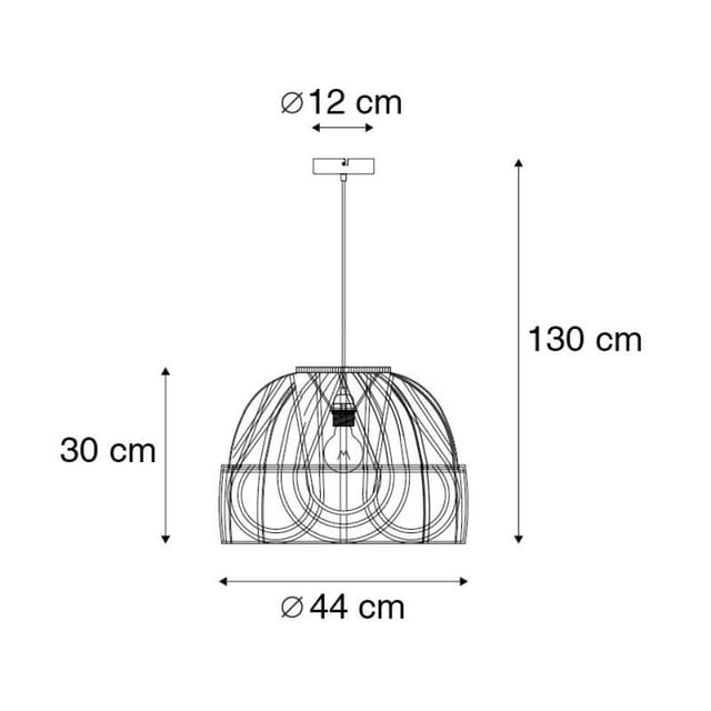 Orientalische Hängelampe Rattan 44 cm - Michelle