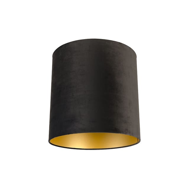 Velour Lampenschirm schwarz 40/40/40 mit goldener Innenseite
