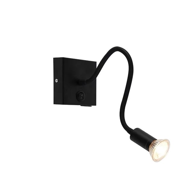 Moderne flexible Wandleuchte usb schwarz - Zeno