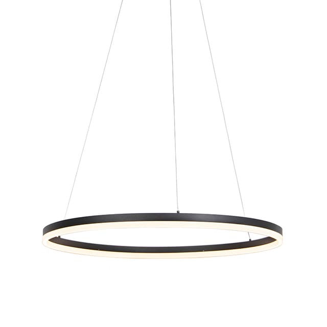 Design Ring-Hängelampe schwarz 80cm inkl. led und Dimmer - Anello