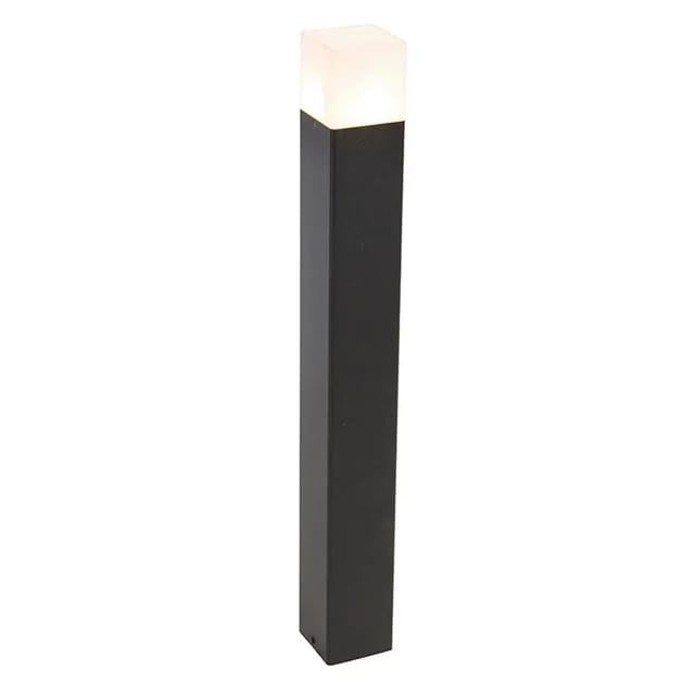 Qazqa - Stehende Außenlampe schwarz mit opalweißem Schirm 70 cm - Dänemark