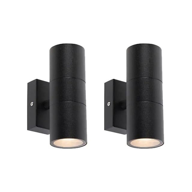 2er-Set Außenwandleuchten schwarz IP44 - Duo