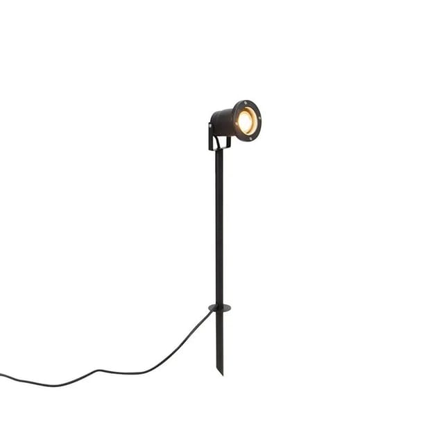 Qazqa - Spike Spot schwarz 40 cm inkl. Kabel und Stecker IP44 - Basic