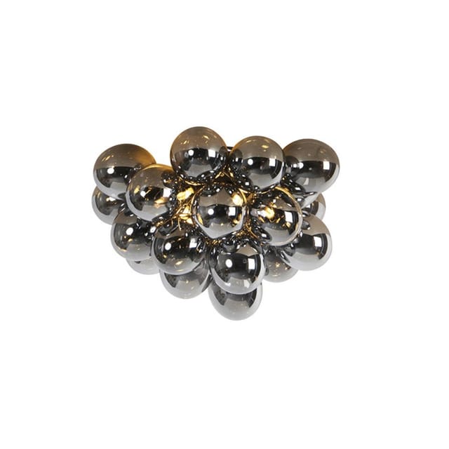 Qazqa - Design Deckenleuchte schwarz mit Rauchglas 6 Lampen - Uvas