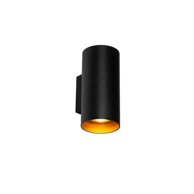 Design Wandleuchte Schwarz mit Gold GU10 50mm - Sab