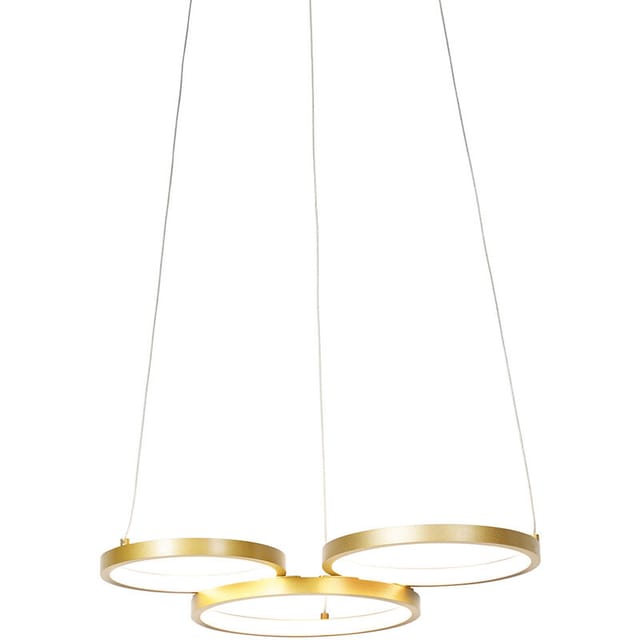 Hängelampe gold inkl. led 3-Stufen dimmbar 3-flammig - Rondas