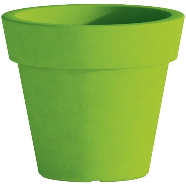 Cromia Gemma Topf für Pflanzen, mit Dekoration, einfarbig, aus Harz 'Made in Italy -ø 80 cm / Weiß / Vase und Undersetzer
