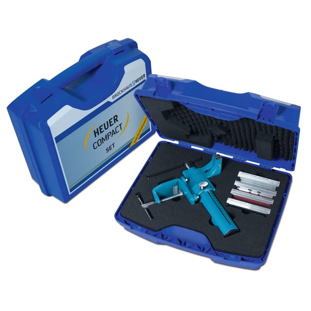Schraubstock 120 mm Compact mit Koffer + Schraubstockbacken, Amboss - Heuer
