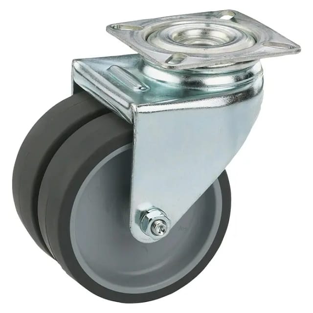 Lenkrolle mit Platte 50 x 18 mm, Tragkr. 80 kg Möbelrollen