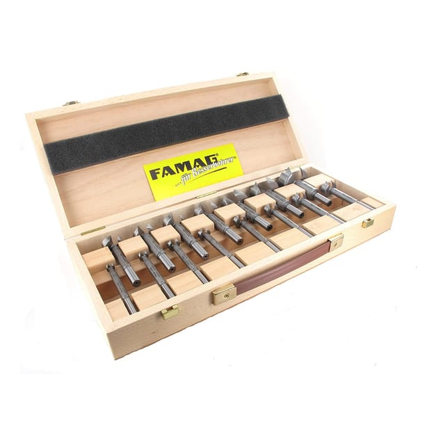 FP - Famag SUPER-Forstnerbohrersatz Classic ws 15-teilig im Holzkasten 1630515