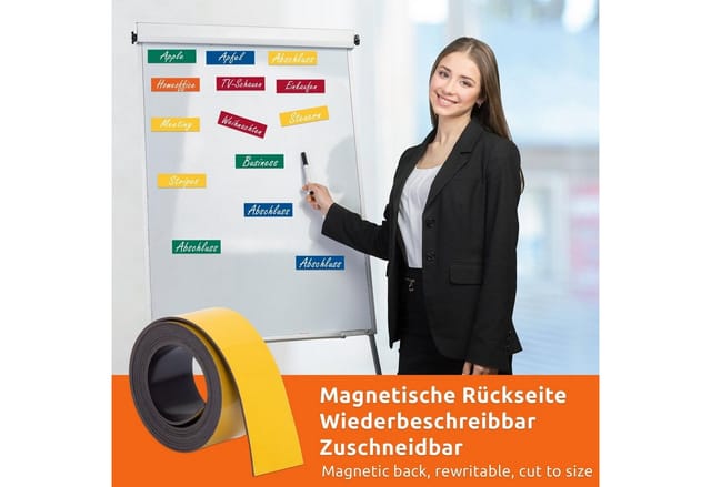 Ecence - 5x Magnet-Band Beschreibbar Magnet-Streifen Kennzeichnungsband 100x2cm