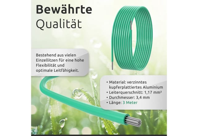 Ecence - Zubehör Reparatur-Set Mähroboter 3m Begrenzungskabel + 5x Verbinder+ 10x Haken