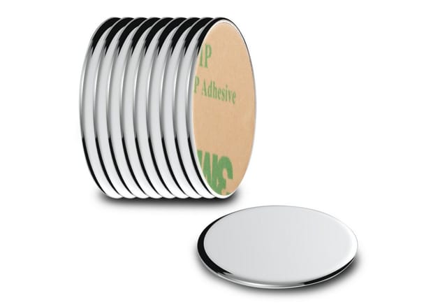 Ecence - Neodym Klebe-Magnete 10x selbstklebend Magnet Scheibe stark rund klein 22x1mm