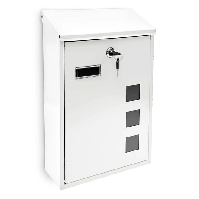 Design Briefkasten aus Metall 25x40 cm Weiß