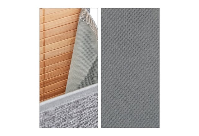 Relaxdays - Hängeaufbewahrung Bad und Flur, 2 Fächer Türgarderobe 62 x 33 x 12 cm h x b x t, Bambus und Stoff, grau