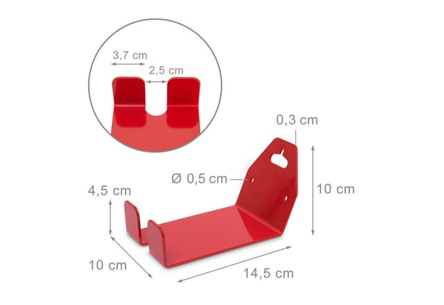 Relaxdays - 2x Fahrradhalterung, Aufhängen am Pedal, Fahrradhalter zur Wandmontage, Bis 20 kg, Auflagefläche b x t: ca. 10 x 14,5 cm