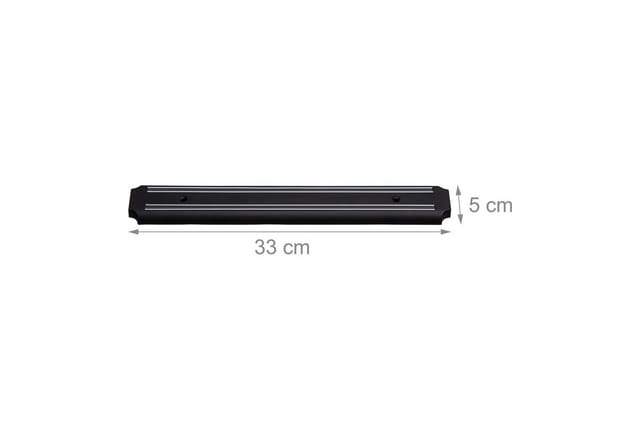2 x Magnetleiste Wand, Gerätehalter, magnetische Küchenleiste, Messer & Werkzeug, Kunststoff, 33 cm breit, schwarz