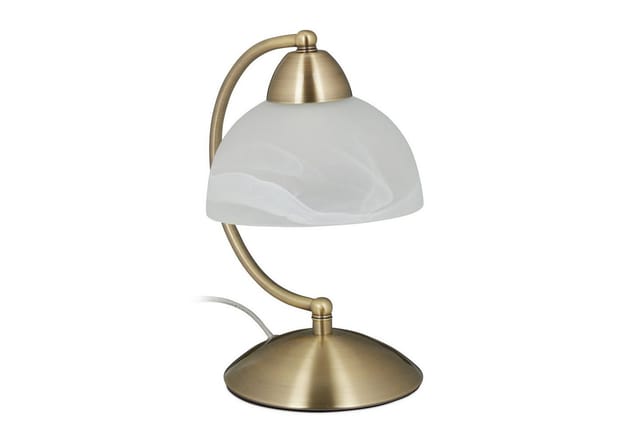 Tischlampe Touch, Retro Design, E14-Fassung, dimmbare Nachttischlampe, Glas & Eisen, hbt 25 x 15 x 19 cm, gold - Relaxdays