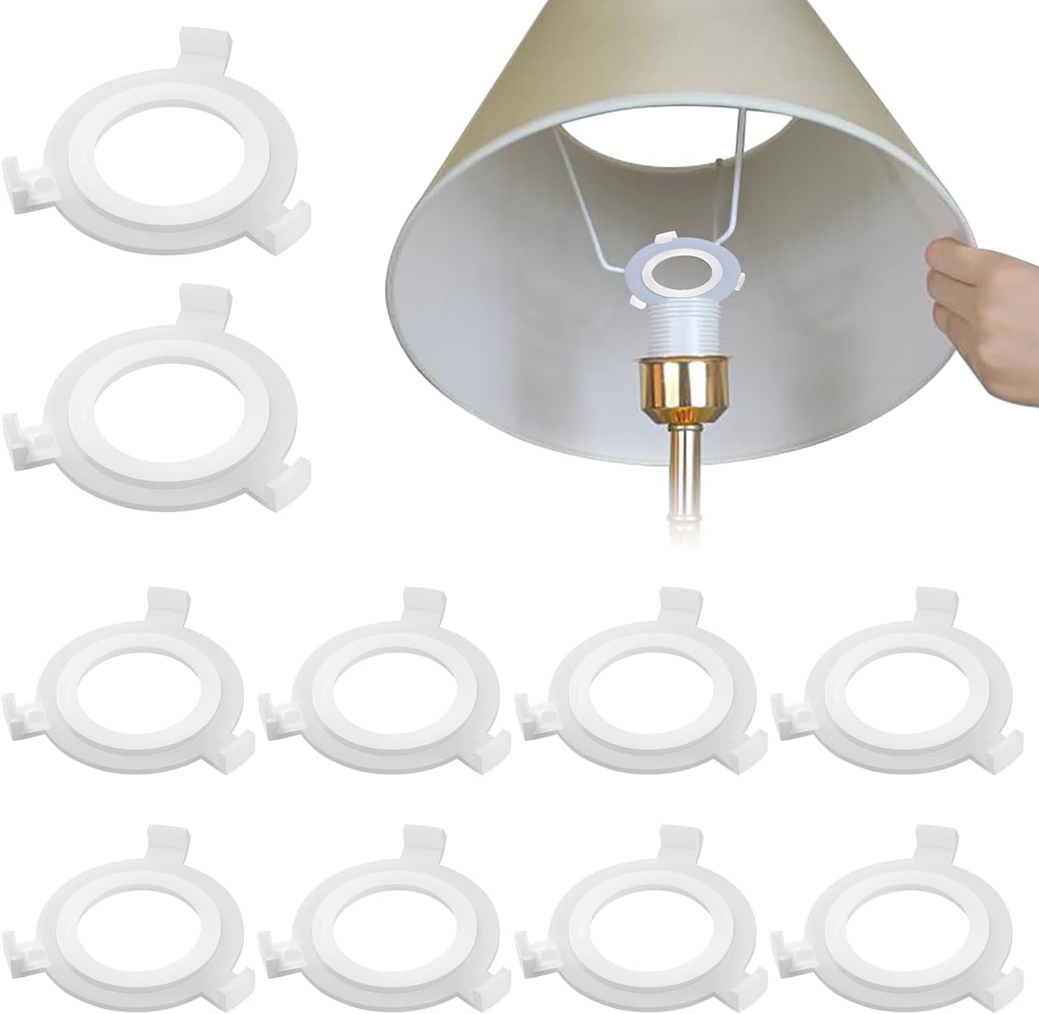 Set Mit 10 E27-auf-e14-reduzierringen/adaptern Für Lampenschirme – Kunststoffadapter Für Die Lampenschirmmontage