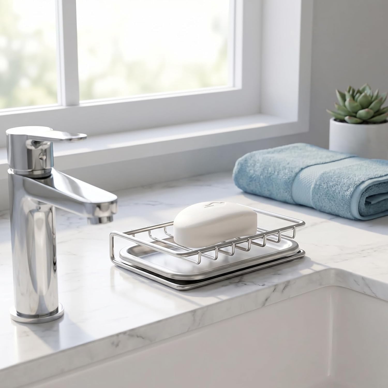 Seifenschale Aus Edelstahl Für Die Dusche (mit Abtropfschale), Rostfrei Und Wasserdicht, Geeignet Für Badezimmer, Duschräume, Waschbecken Und Küchen, Silberfarben.