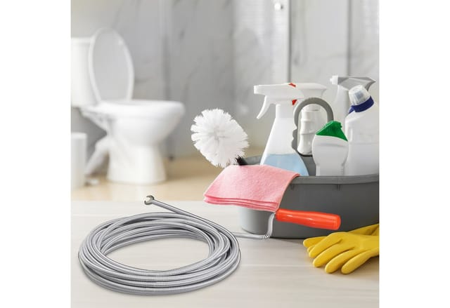 Relaxdays - Rohrreinigungsspirale mit Kralle, mechanische Rohrreinigung, wc, Dusche, Waschbecken, Stahl, 6mm x 3m, silber