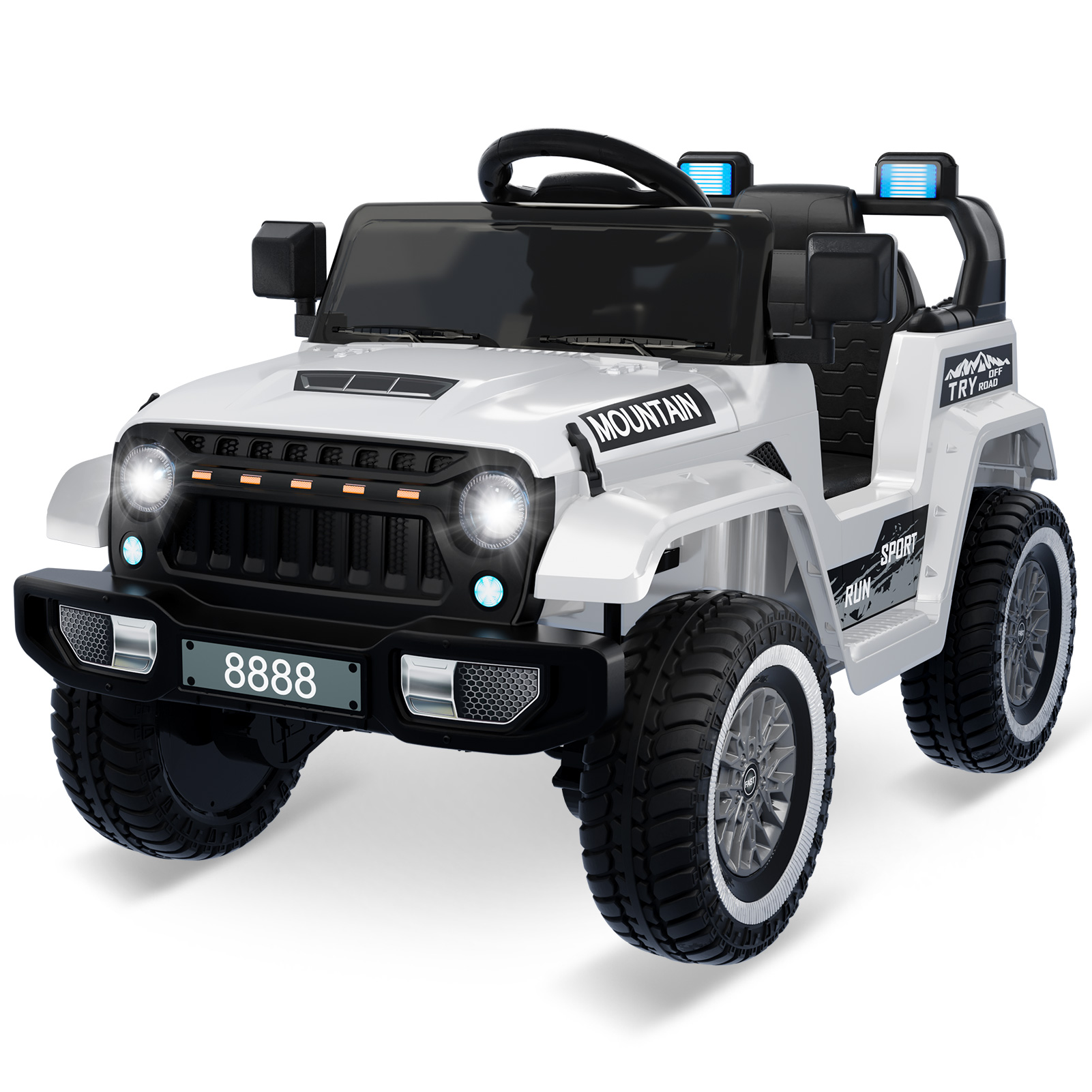 Garvee Kinder Elektroauto 12v Mit 2.4g Fernbedienung, 2x35w Motor, Musik Über Bluetooth & Usb, Sicherheitsgurt, Kinderfahrzeug Ab 3 Jahren Für Indoor & Outdoor, Weiß