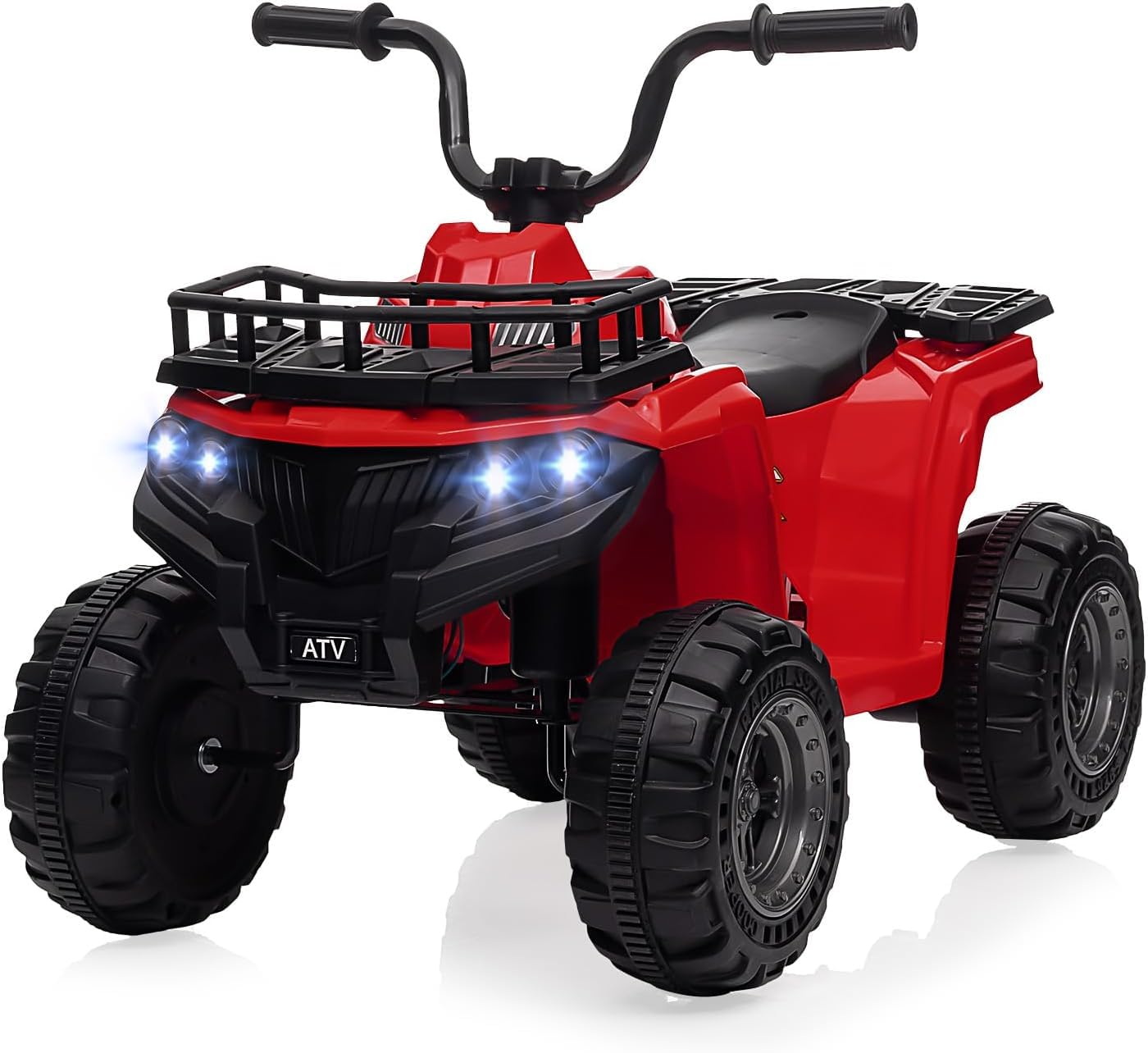 Garvee Kinder Elektro Quad 12v, 2-6 Jahre Offroad Atv Mit Musik & Lichtern, 4 Räder, 2 Geschwindigkeiten, 30kg Tragkraft, Ideal Als Geschenk, Rot
