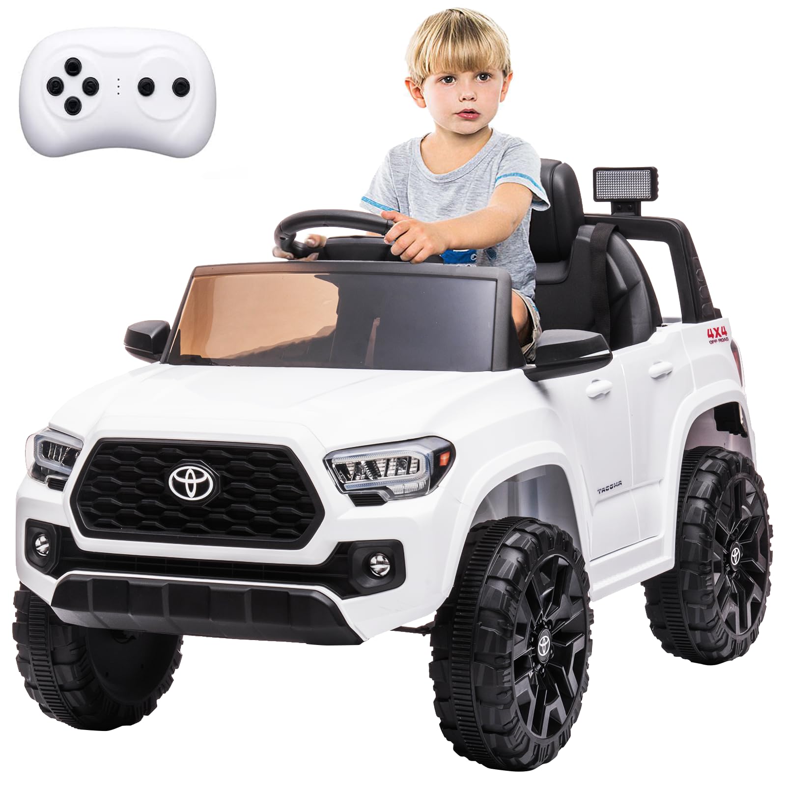 Garvee Kinder Elektroauto Toyota Tacoma Offiziell Lizenziert Mit Eltern-fernbedienung, 12v Akku, Led-scheinwerfer, Sicherheitsgurt, Für Kinder Von 3-8 Jahren, Rot