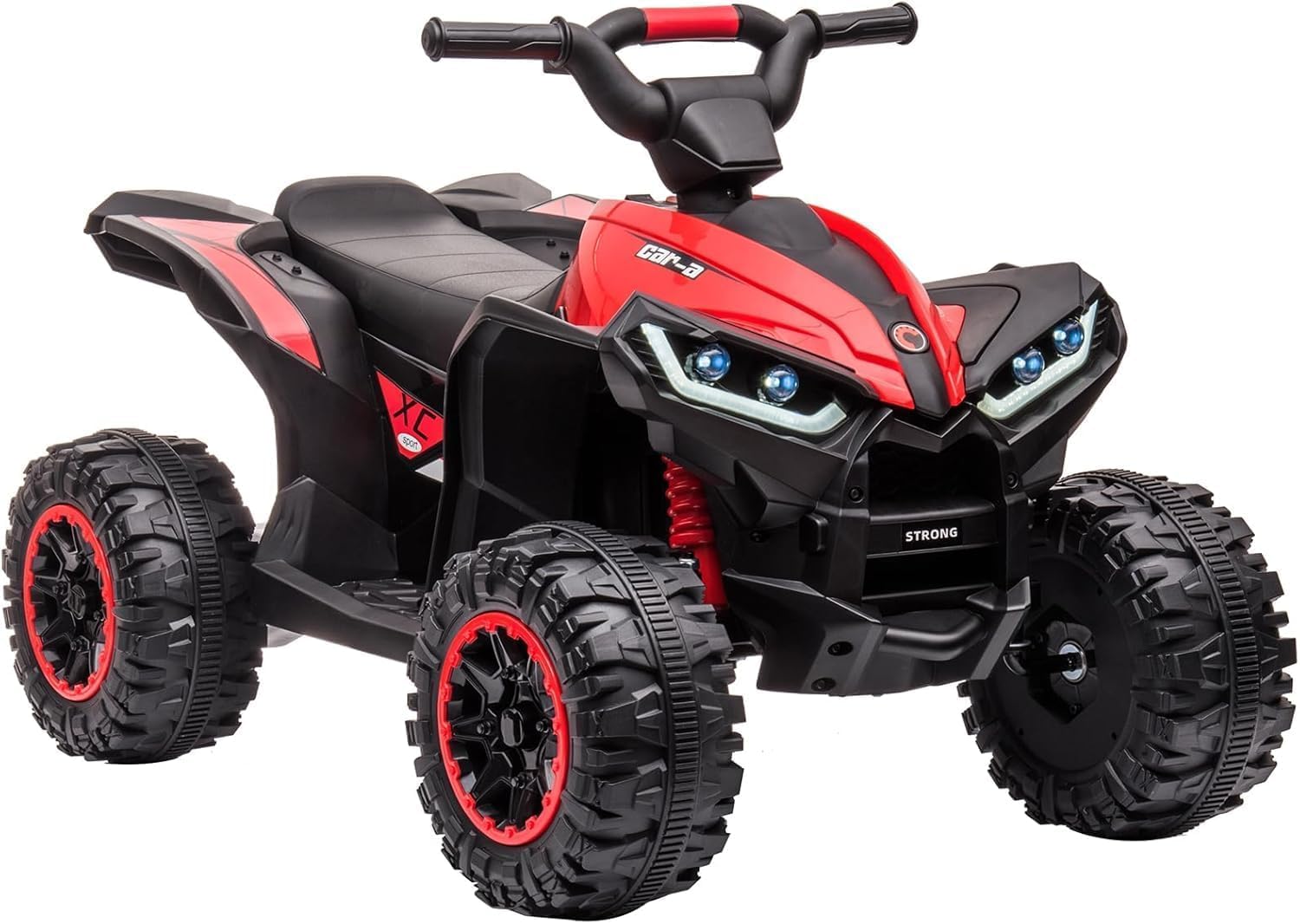 Garvee Kinder Elektro Quad 12v Mit 2 Motoren, Eltern Fernbedienung, 3-6 Km/h, Led Lichter & Musik, Kinder Auto Offroad Für 3-8 Jahre, Rot
