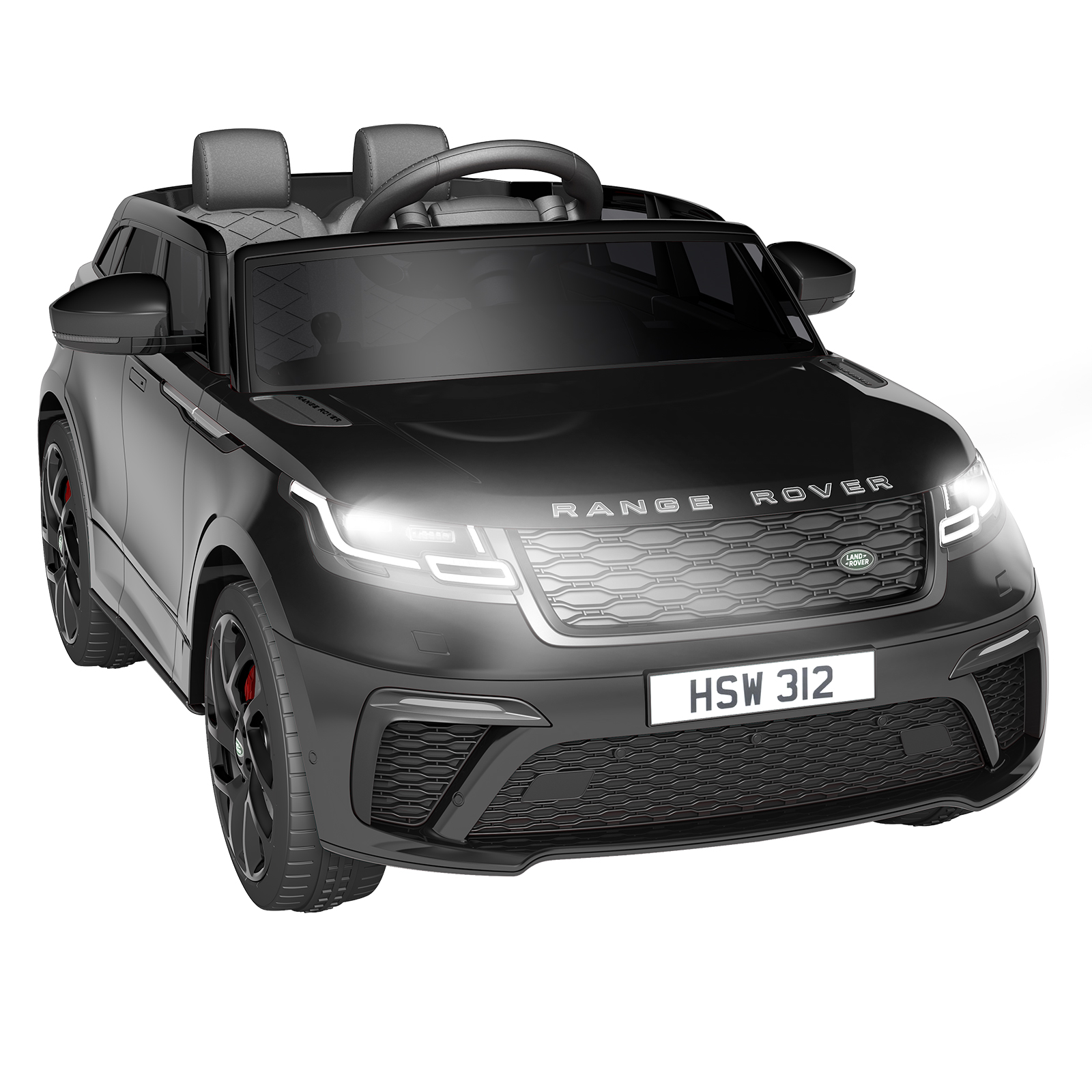 Garvee 12v Kinder Elektroauto Mit Fernbedienung, Lizenzierter Land Rover, Musik Über Bluetooth/mp3, Sicherheitsgurt, Für Kinder Ab 3 Jahren, Schwarz