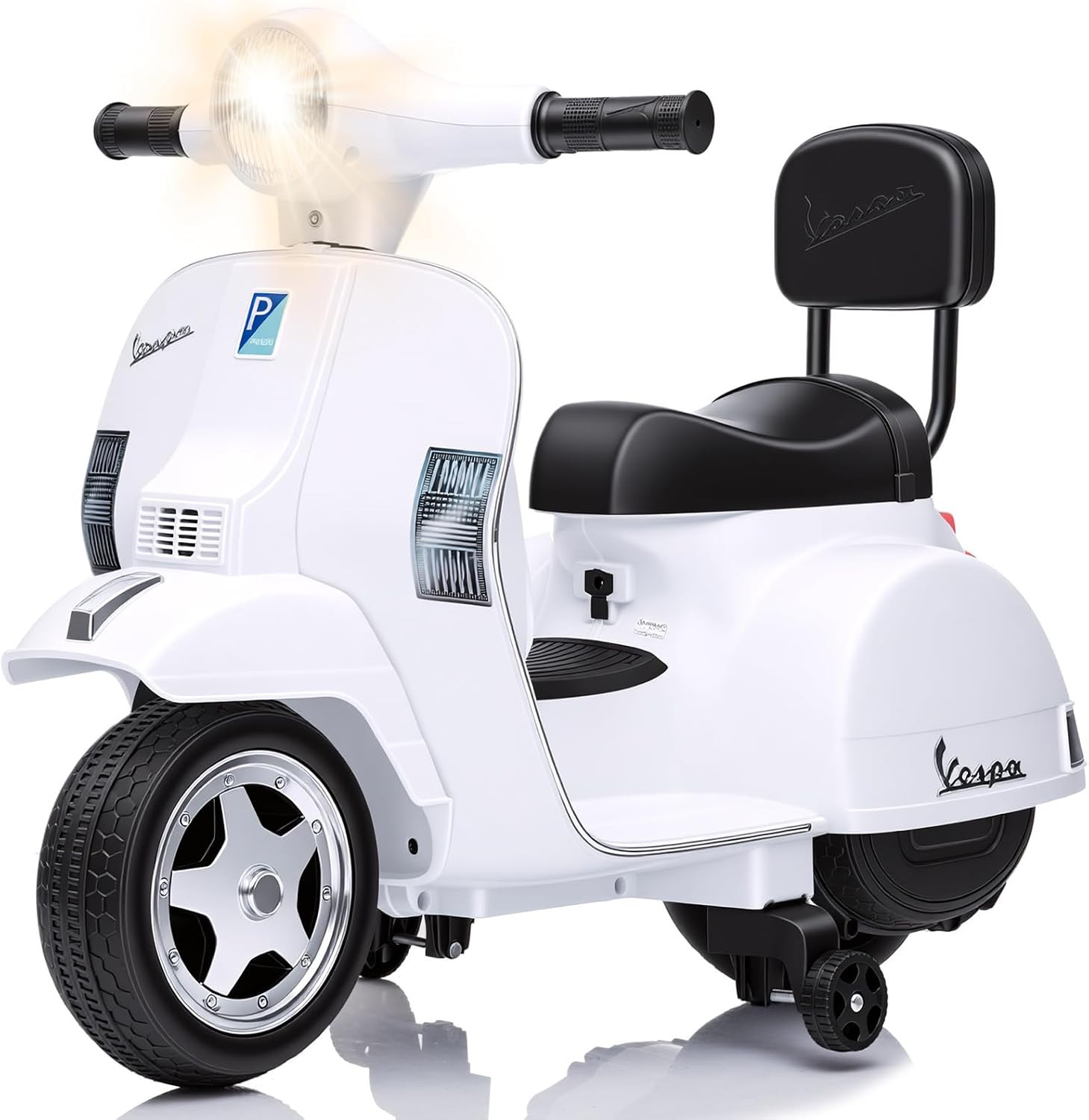Garvee Elektro-motorrad Für Kinder, 6v Kinder-elektroauto Mit 3 Rädern, Musik & Scheinwerfer, Langsamer Sanftanlauf, 3 Km/h Maximalgeschwindigkeit, Ideales Geschenk Für 2-5 Jahren, Weiß