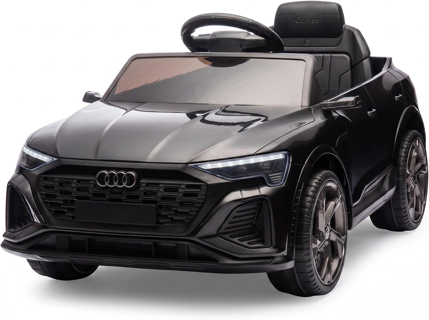 Garvee Audi Elektroauto Für Kinder 12v, Kinderauto Mit Fernbedienung, 2-5 Km/h, Doppelmotor, Led-lichter, Akku-auto Für Mädchen & Jungen 3-6 Jahre, Weiß