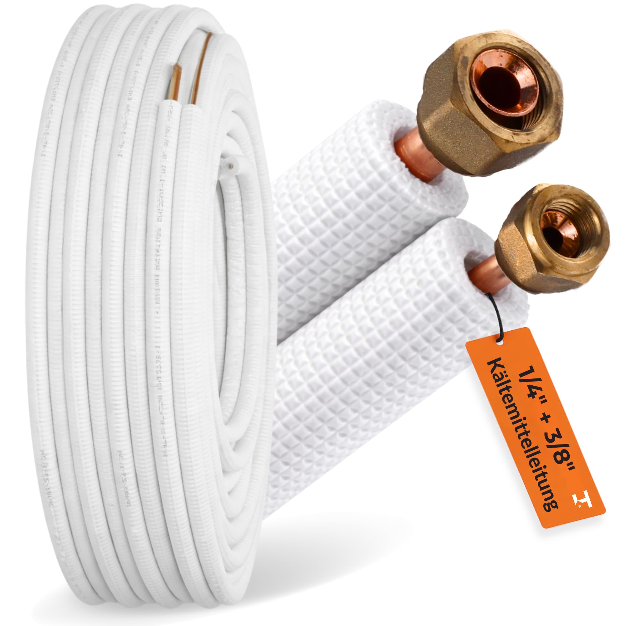Hausheld Kältemittelleitung 1/4" X 3/8" - 2 M - Wandstärke 1,0 Mm