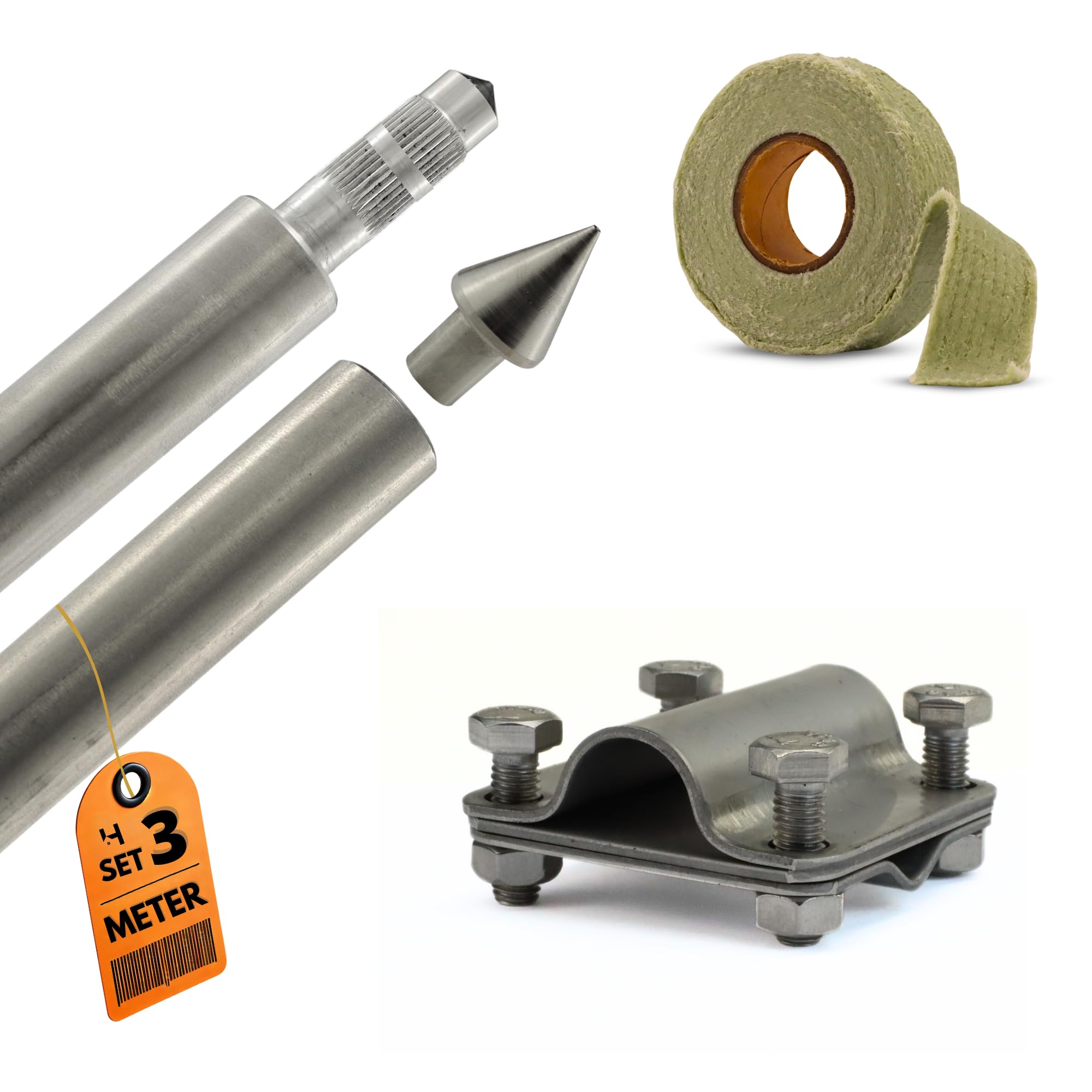 Hausheld Tiefenerder-set Edelstahl V4a Ø20 Mm - 3 M