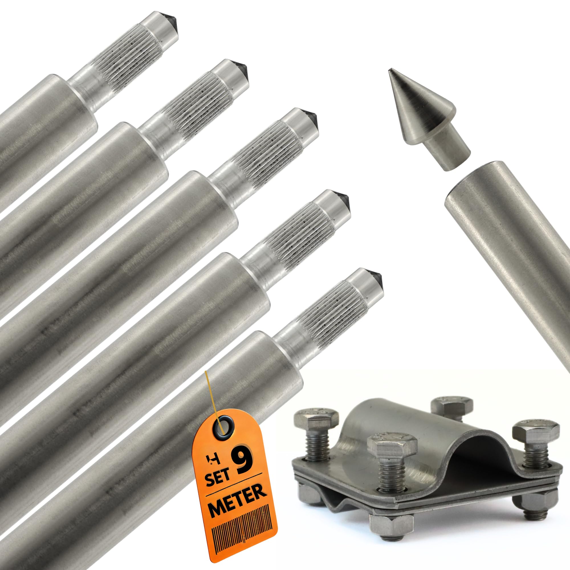 Hausheld Tiefenerder-set Edelstahl V4a Ø20 Mm - 9 M