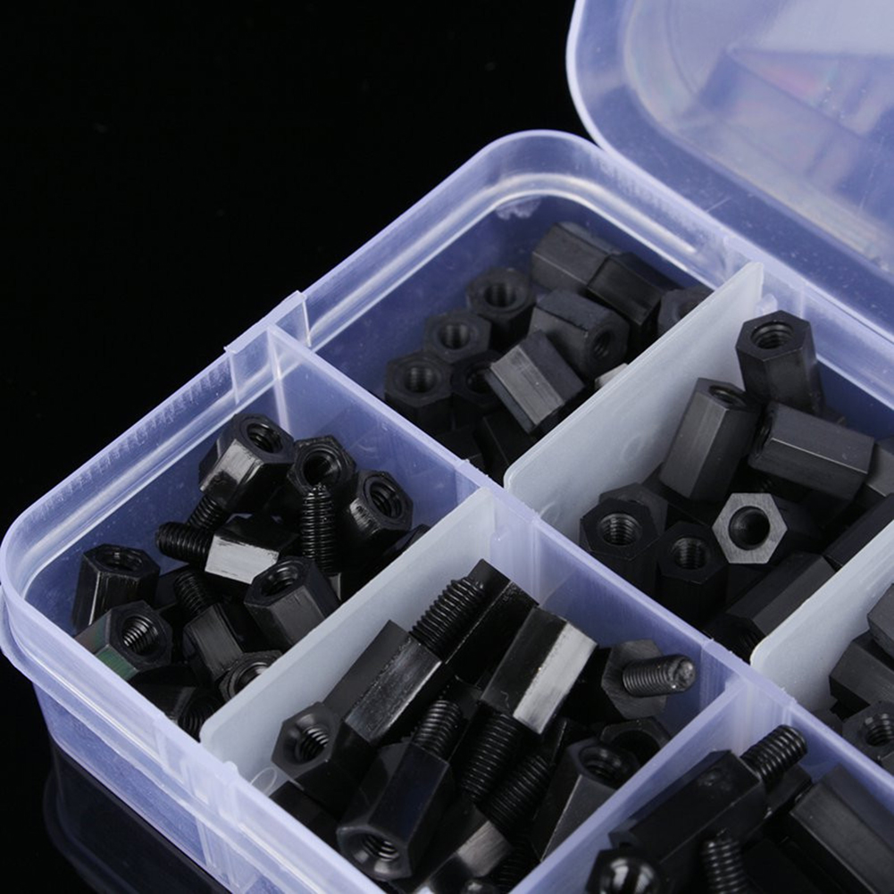 300 Stück/box M3 Nylon-distanzstücke, Schraubenmuttern-sortiment, Sechskant-abstandsmuttern-reparaturwerkzeug Typ C