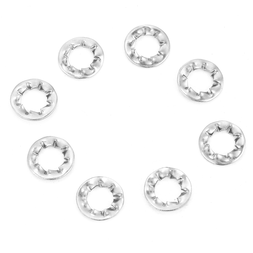 100-teiliges Set Aus Edelstahl-sicherungsscheiben Mit Außenverzahnung, Flach, M6