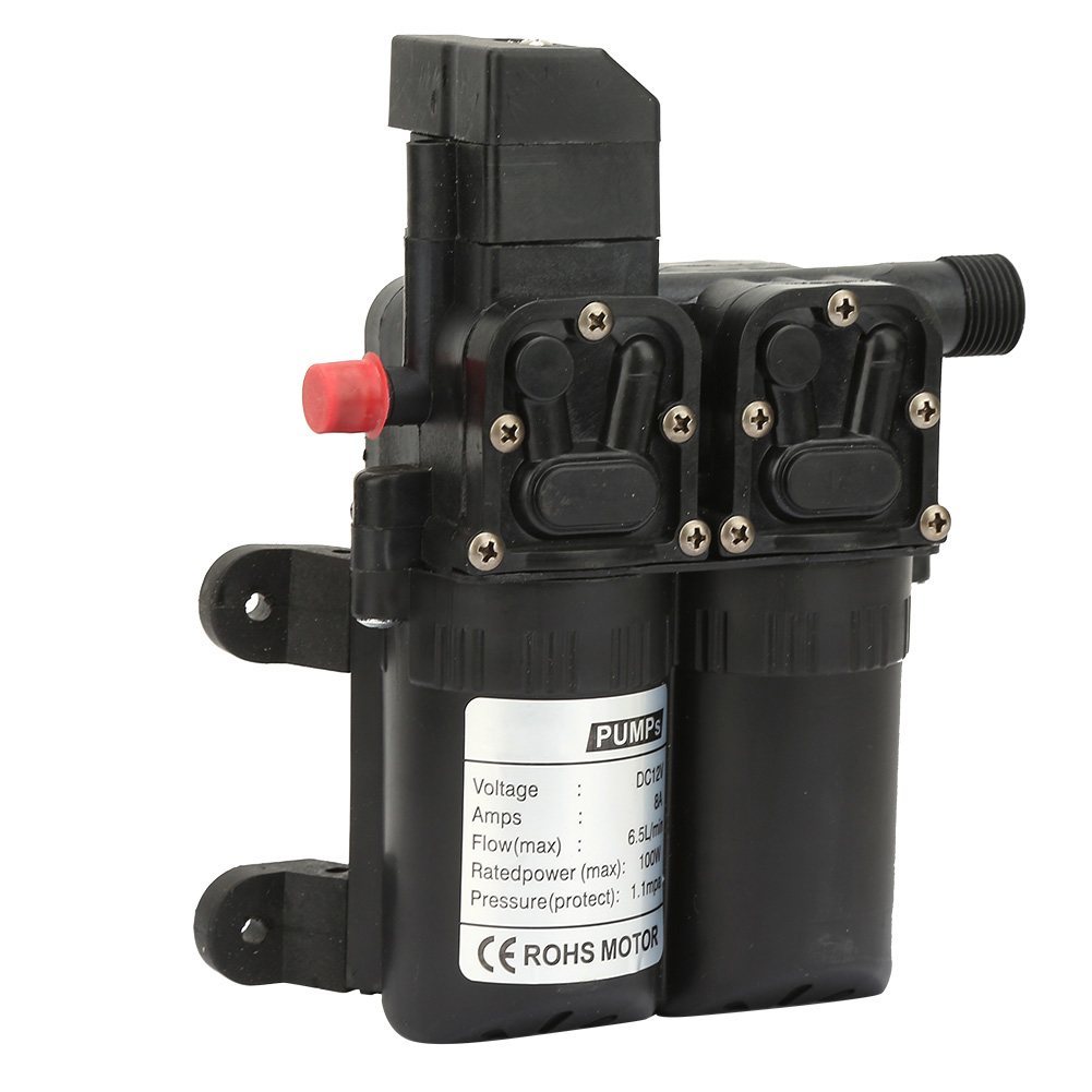 Elektrische Doppelansaug-membranwasserpumpe Mit Selbstansaugung, 12 V, 100 W (schwarz)
